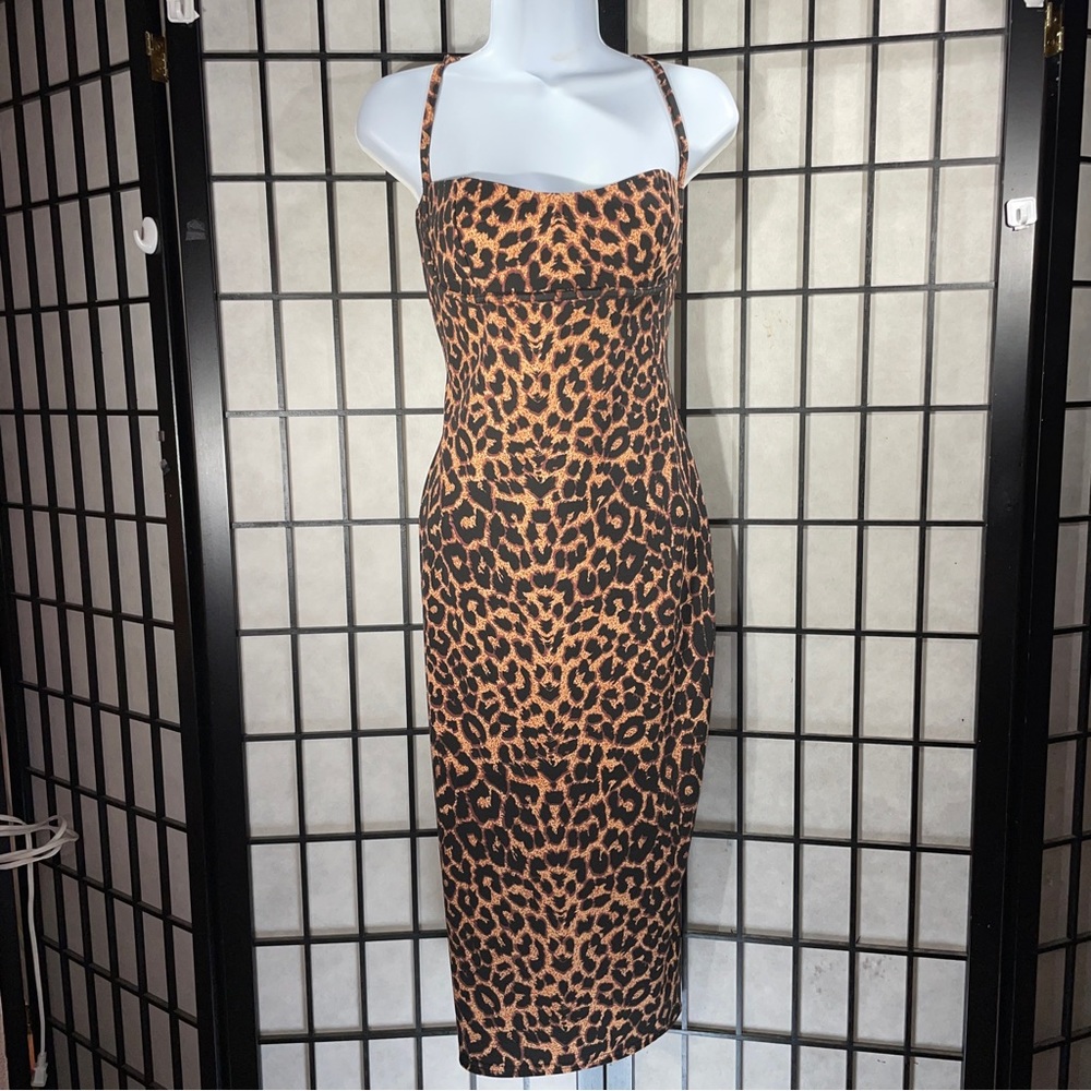 PrettyLittleThing Leopard Print Midi Dress